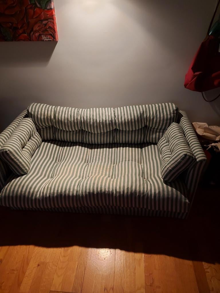 Stoffen zetel ,bed, Huis en Inrichting, Zetels | Zetels, Ophalen, Gebruikt, Tweepersoons, 75 tot 100 cm