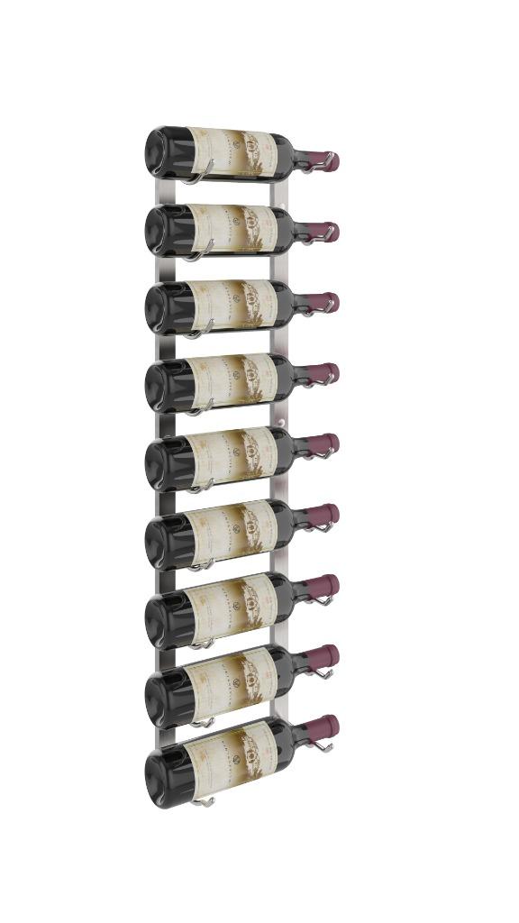 Support 9 bouteilles mural en métal 91.5cm Inox, Envoi, Neuf, Métal, 5 à 15 bouteilles