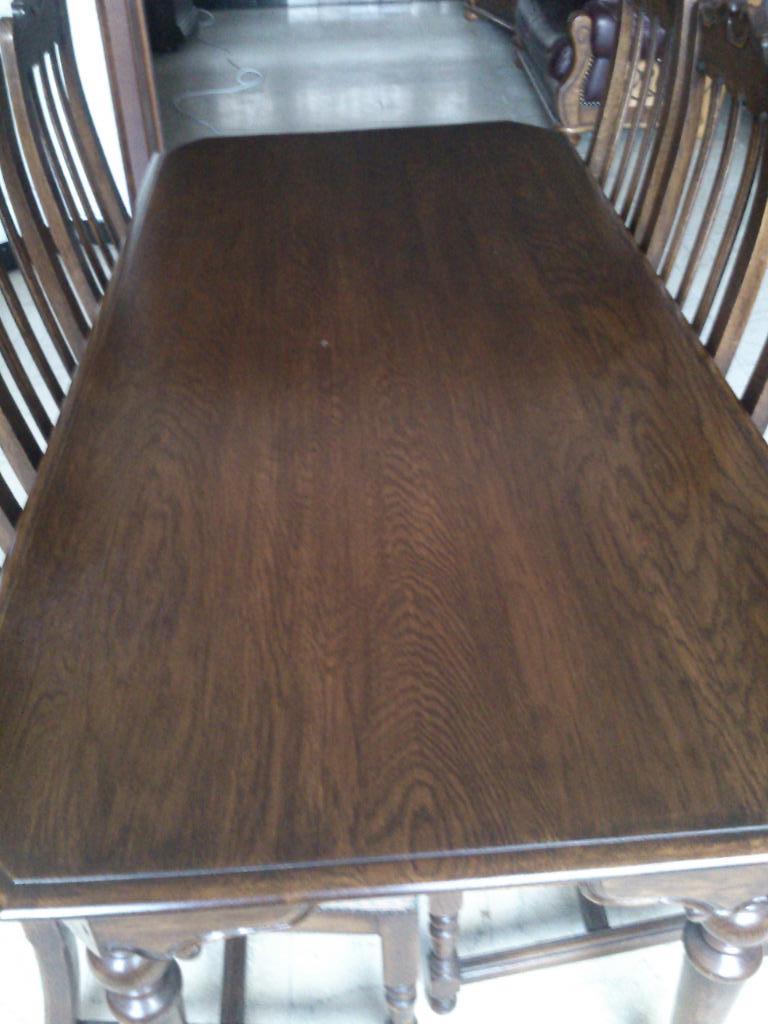 tafel en 6 stoelen, ook afzonderlijk te koop eik, Huis en Inrichting, Tafels | Eettafels, Ophalen, Eikenhout, 50 tot 100 cm, Zo goed als nieuw