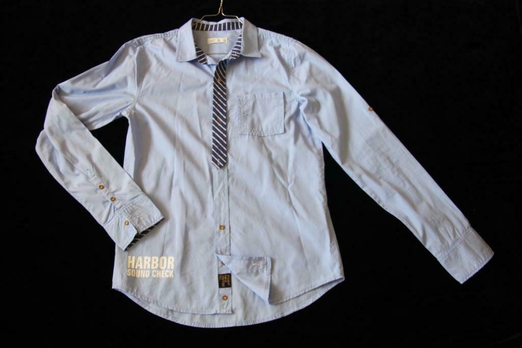 Chemise garçon à rayures bleu clair 'CKS', 16 ans, Garçon, Enlèvement ou Envoi, Chemise ou Chemisier, Comme neuf