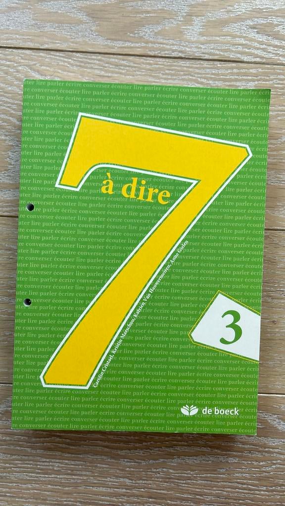 7 à dire 3 leerwerkboek Frans, Frans, ASO, Nieuw, Ophalen of Verzenden