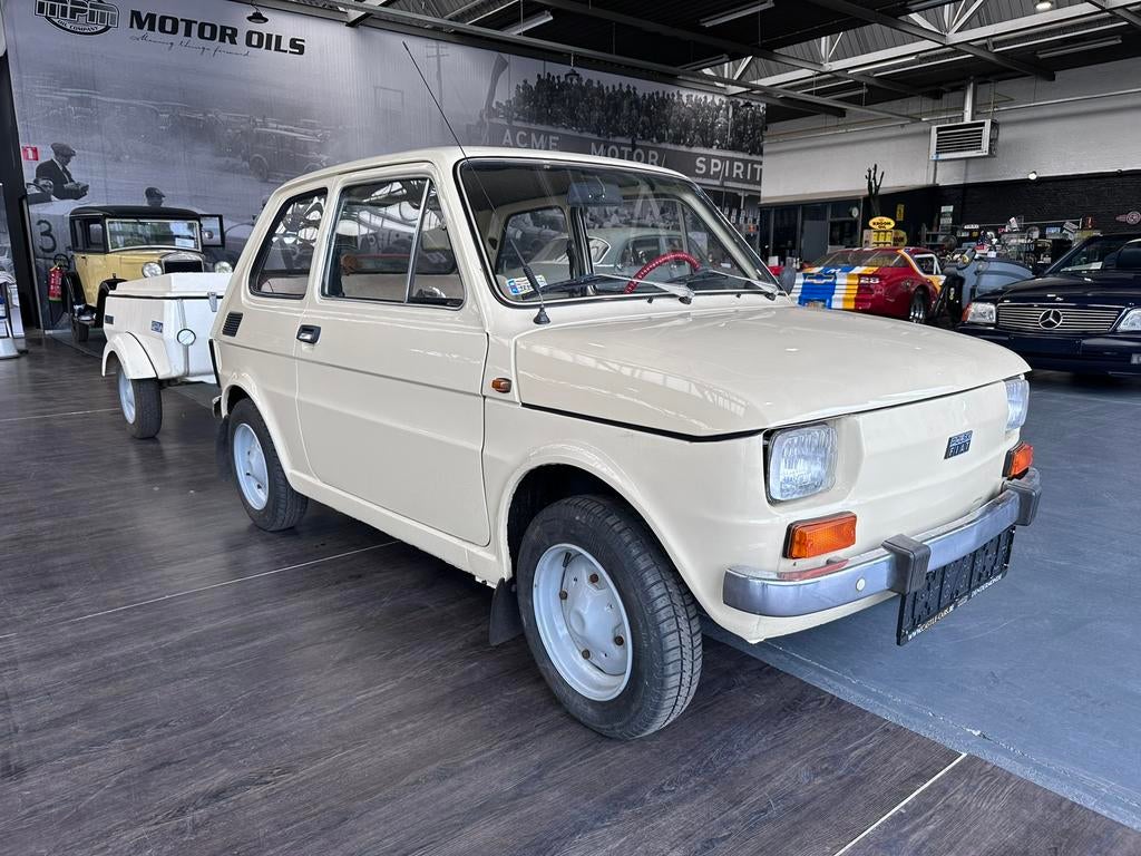 Fiat 126 Polski - 1978 - 650cc - startklaar ! Met remork !, Autos, Oldtimers & Ancêtres, Achat, Beige, Entreprise, Boîte manuelle