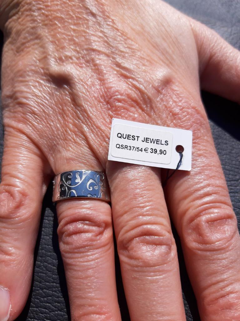 Bague en acier inoxidable (n 37) - NEUVE !, Bijoux, Sacs & Beauté, Bagues, Neuf, Enlèvement ou Envoi, Femme ou Homme, Fer ou Acier
