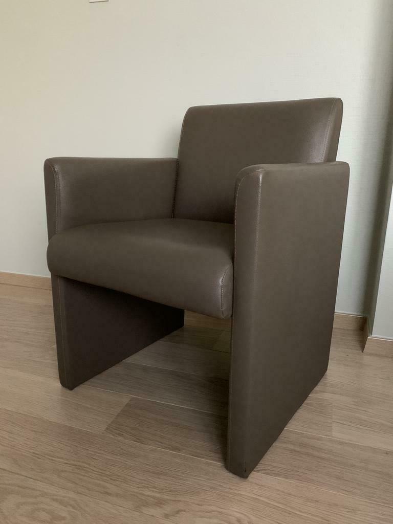 Eenpersoons zetel., Huis en Inrichting, Ophalen, Zo goed als nieuw, Leer, Zie foto