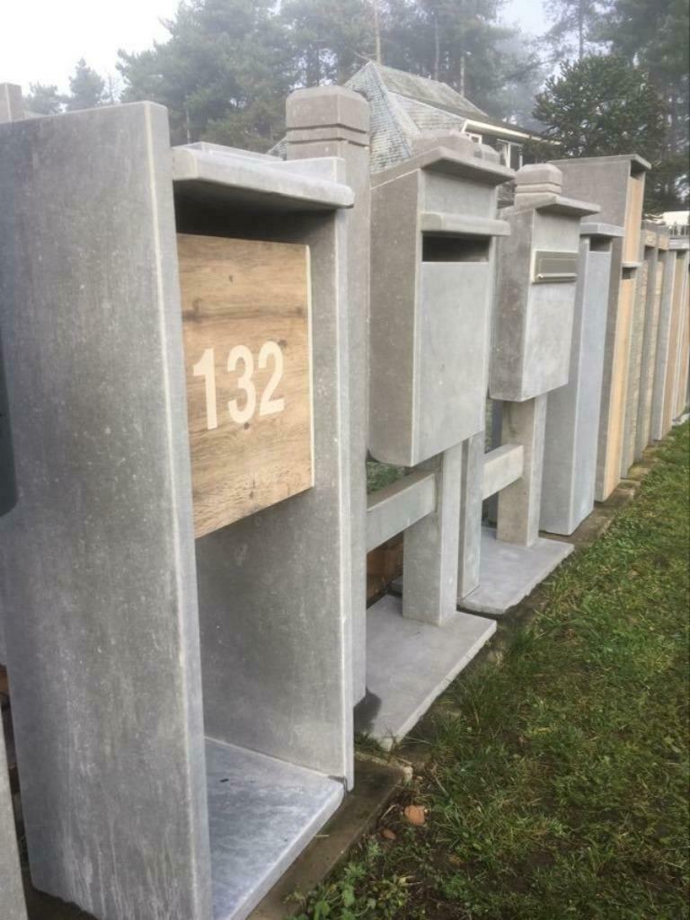 brievenbus : Belgische arduin/keramische steen ( houtlook), Tuin en Terras, Ophalen of Verzenden