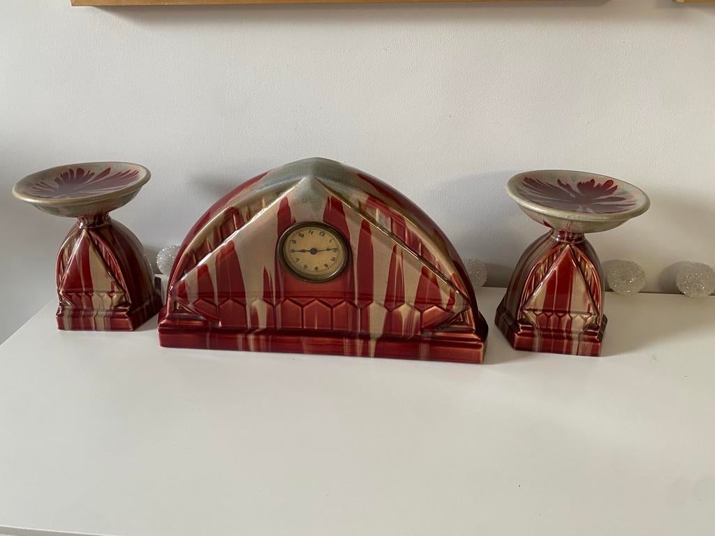 Garniture de cheminée Art Déco Thulin, Enlèvement ou Envoi