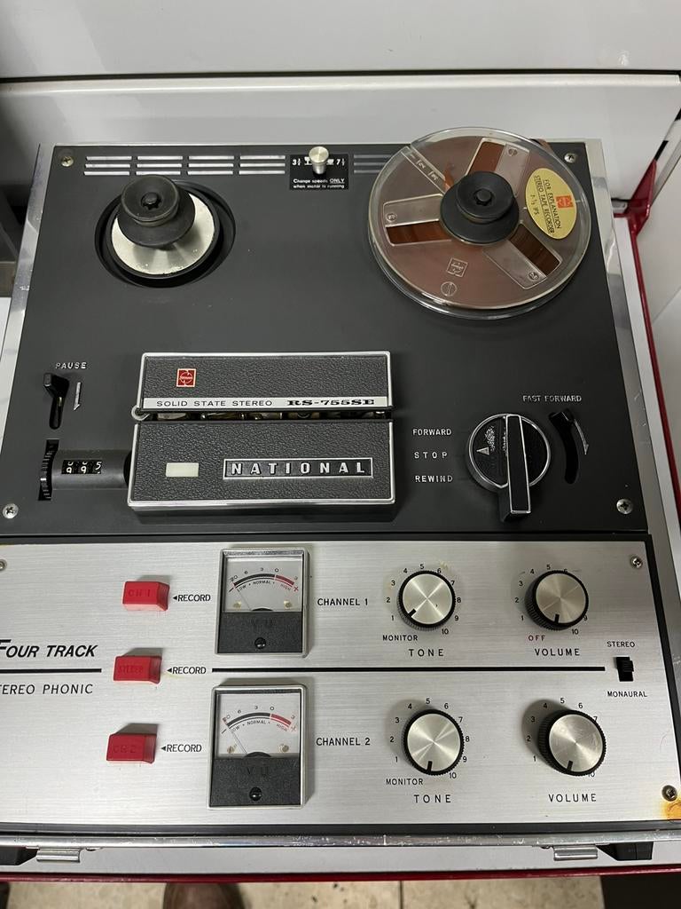 Magnétophone à bandes NATIONAL RS-755SE – 4 pistes - 70s, Enlèvement, Magnétophone
