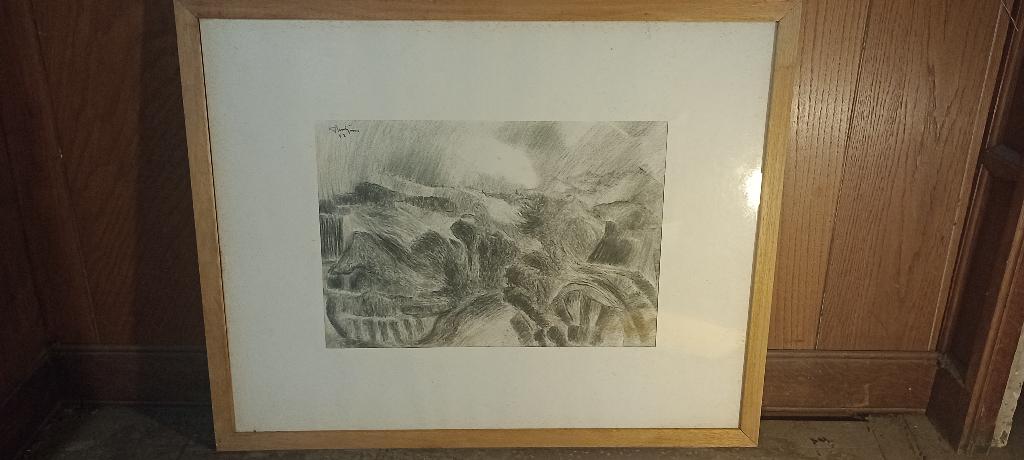 Houtskooltekening van Serge Montegnies 80x65, n583, Ophalen, Tekening, Origineel