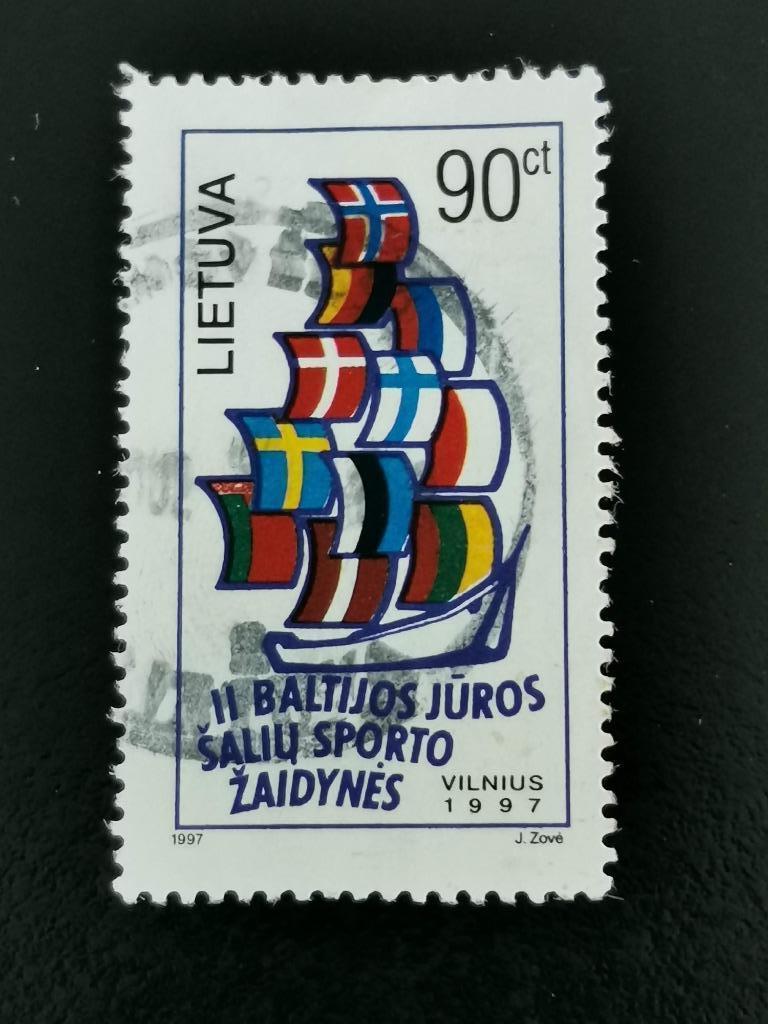 Litouwen 1997 - sport - 2e Spelen Baltische Zee - vlaggen, Ophalen of Verzenden, Overige landen, Gestempeld