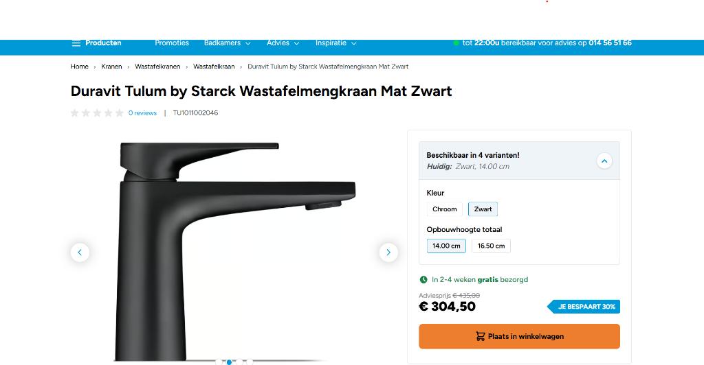 Duravit wastafelkraan, Ophalen of Verzenden, Nieuw