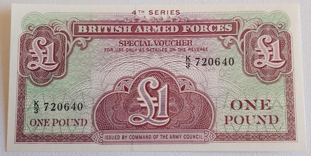 UK 1962 1 Pond Bankbiljet Strijdkrachten (Cold War) - UNC, Postzegels en Munten, Verzenden, Overige landen, Los biljet