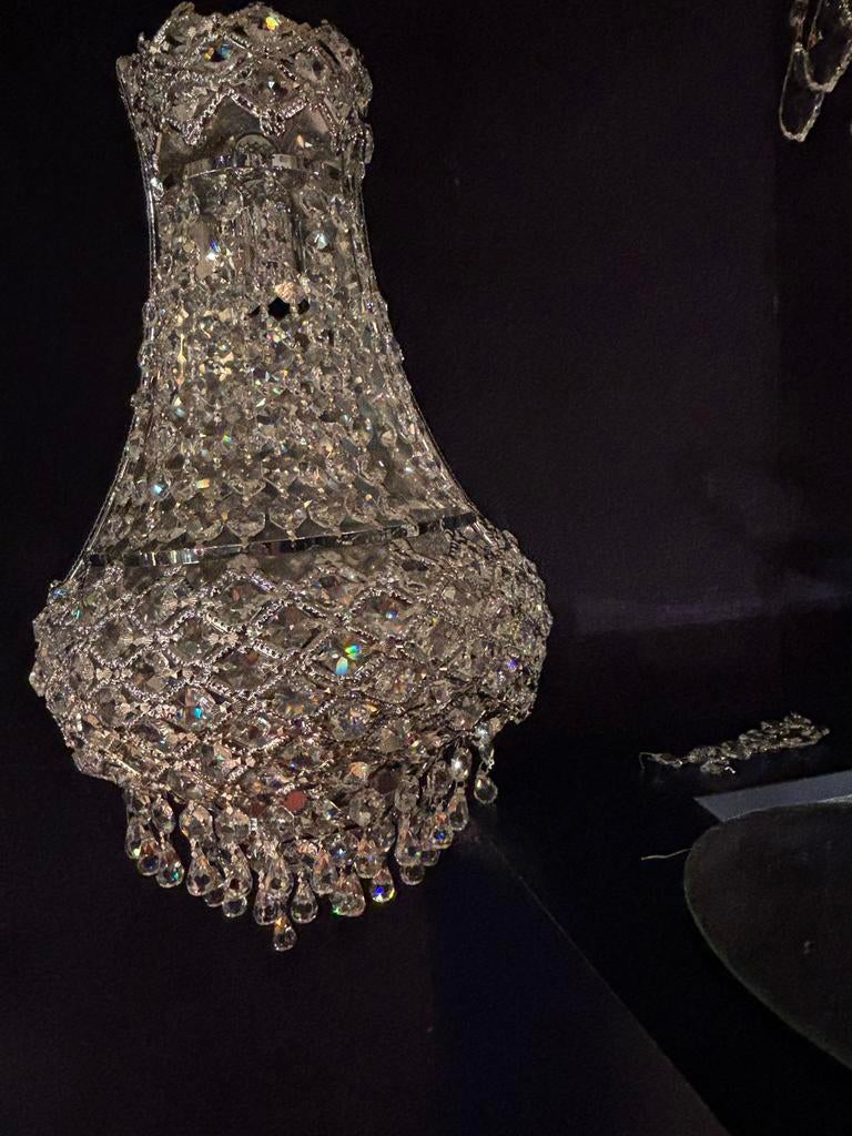 Swarovski kristallen 2 wandlichten chrome, Huis en Inrichting, Lampen | Kroonluchters, Ophalen of Verzenden, Nieuw, Overige materialen
