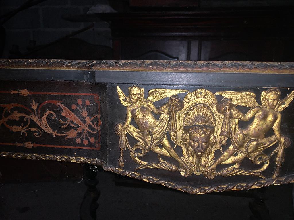 Table ancienne en marqueterie Napoléon Boulle vers 1860, Enlèvement