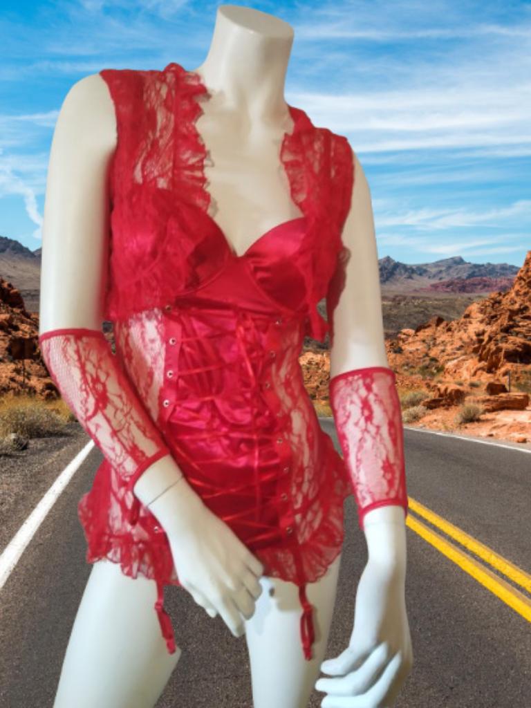 Sexy lingeriesetje artnr 962, Enlèvement ou Envoi, Rouge, Ensemble