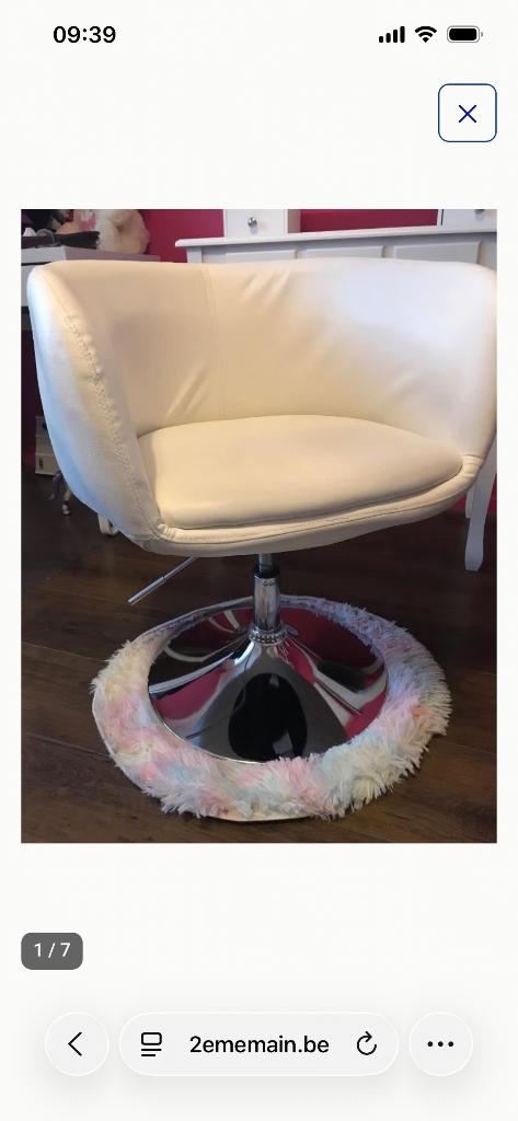 Fauteuil similicuir blanc, Enlèvement, Utilisé, Autres matériaux