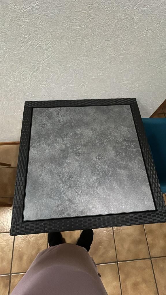 Lot terrasse : 5 tables + 10 chaises noires (terrasse), Enlèvement ou Envoi, Comme neuf, Plastique