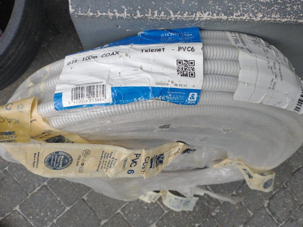 18m Telenet coax PVC6 geribbeld, Ophalen, Nieuw, Kabel of Snoer
