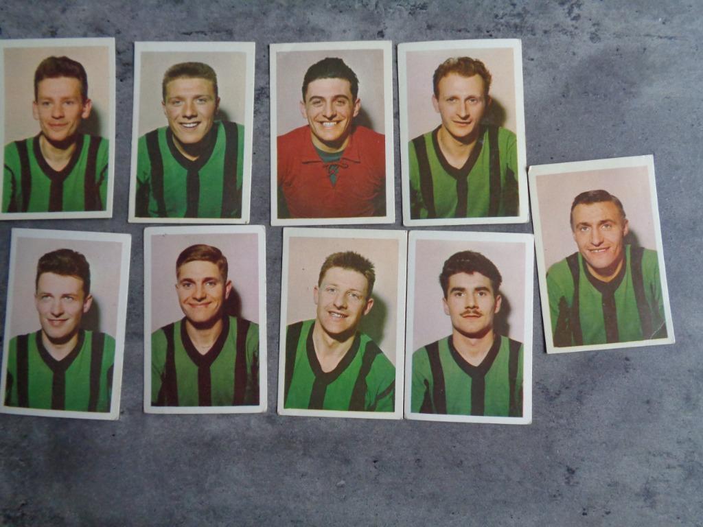 CARTES DE FOOTBALL CHEWING GUM MAPLE LEAF ANNO 1963 9x, Enlèvement ou Envoi