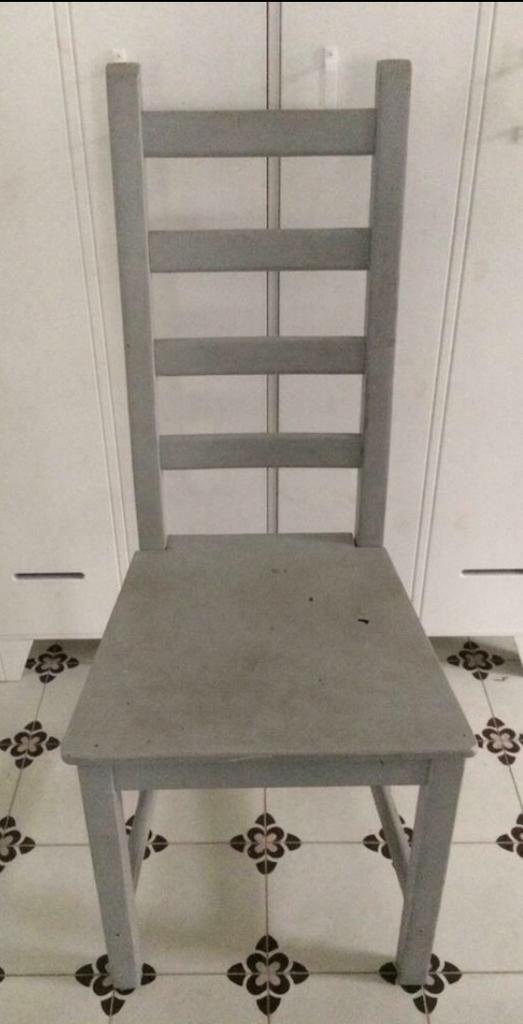 1 x chaise IKEA en bois de pin gris, Gris, Enlèvement, Utilisé, Bois