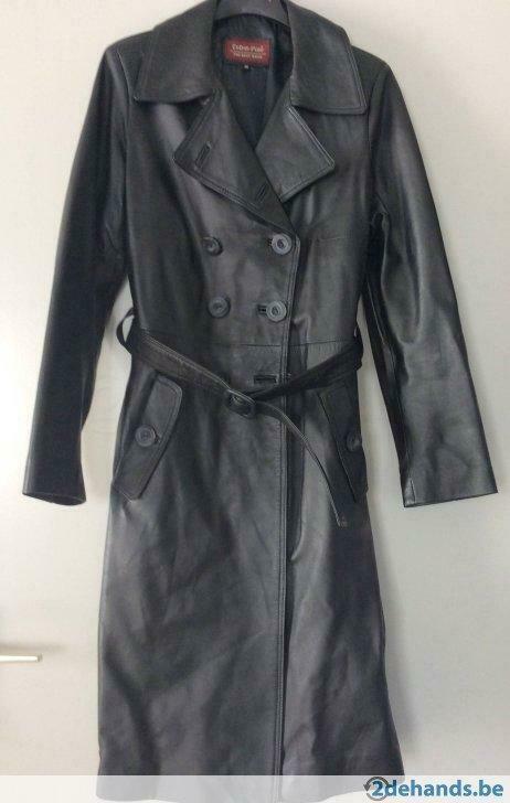 Echt lederen mantel maat, Kleding | Dames, Ophalen of Verzenden, Nieuw, Maat 36 (S), Zwart