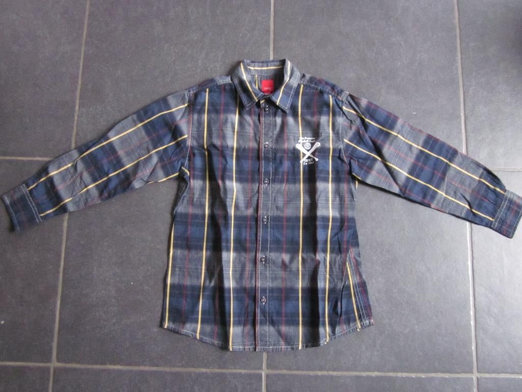 blauw-grijs-geel hemd van het merk Esprit, Enfants & Bébés, Vêtements enfant | Taille 140, Garçon, Enlèvement ou Envoi, Chemise ou Chemisier