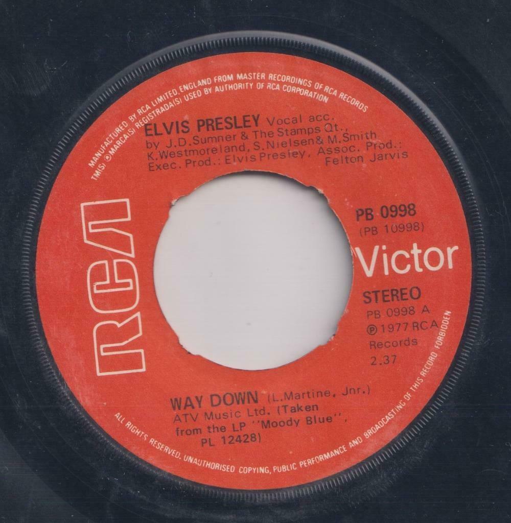 Elvis Presley – Way down / Pledging my love - Single, Enlèvement ou Envoi, Utilisé, Pop