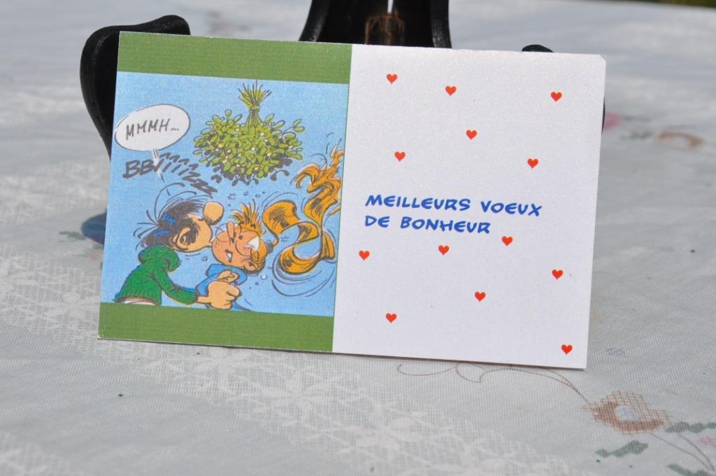carte de vœux thème bd gaston lagaffe  avec enveloppe (3), Collections, Enlèvement ou Envoi, 1980 à nos jours, Non affranchie