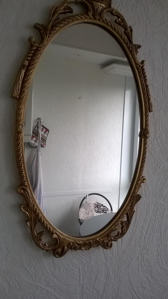 spiegel, Antiek en Kunst, Antiek | Spiegels, Ophalen, Ovaal, Minder dan 50 cm, Minder dan 100 cm