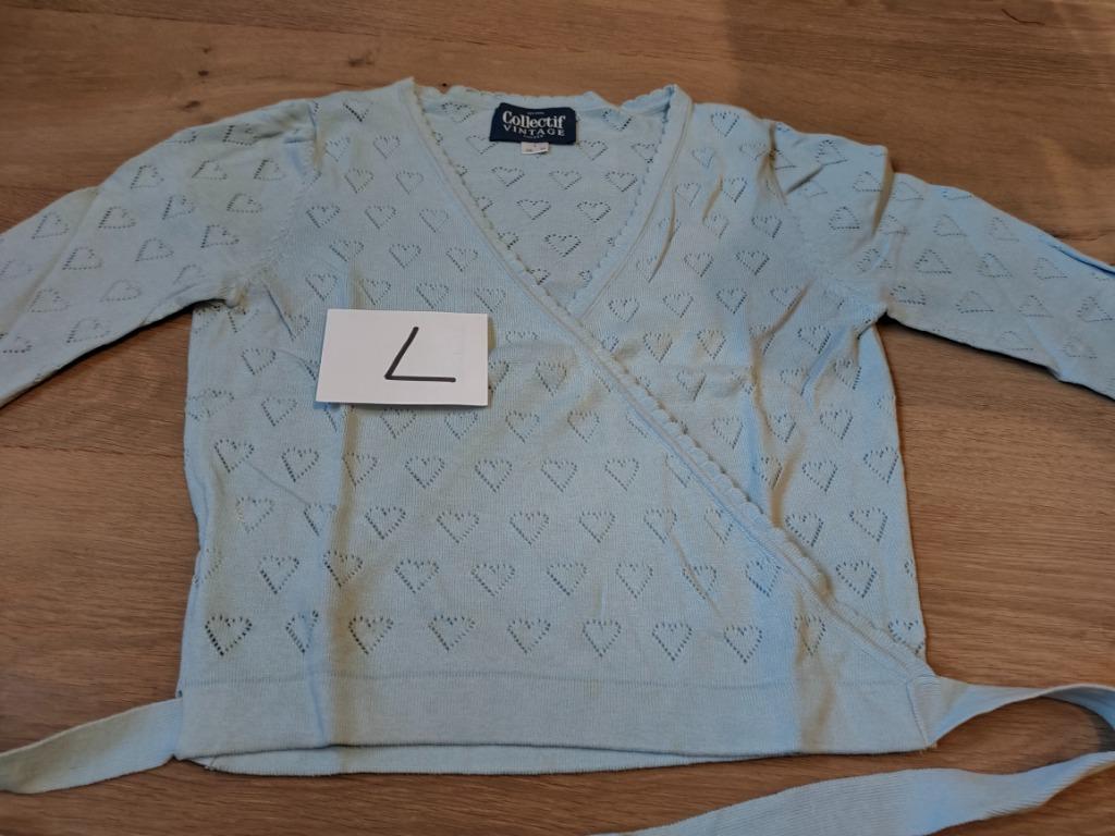 wikkeltruitje zomer lichtblauw Collectif Clothing mt L, Kleding | Dames, Blauw, Maat 42/44 (L), Ophalen of Verzenden, Collectif Clothing