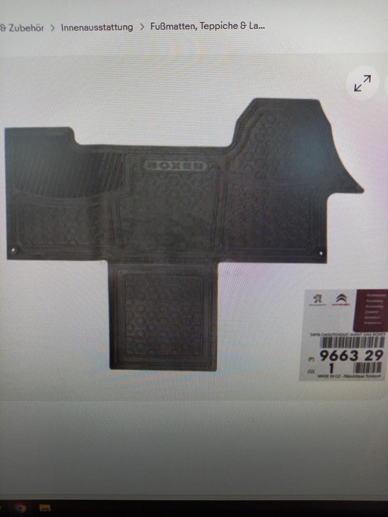 PEUGEOT BOXER VOORTAPIJT 94.5€VERKOCHT VOOR 30€, Ophalen