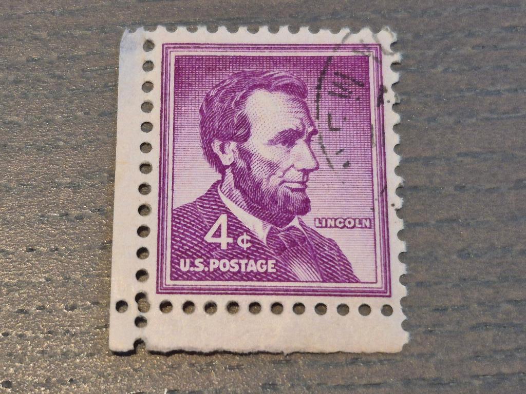 Timbre postal américain Lincoln 4 cents, Enlèvement ou Envoi