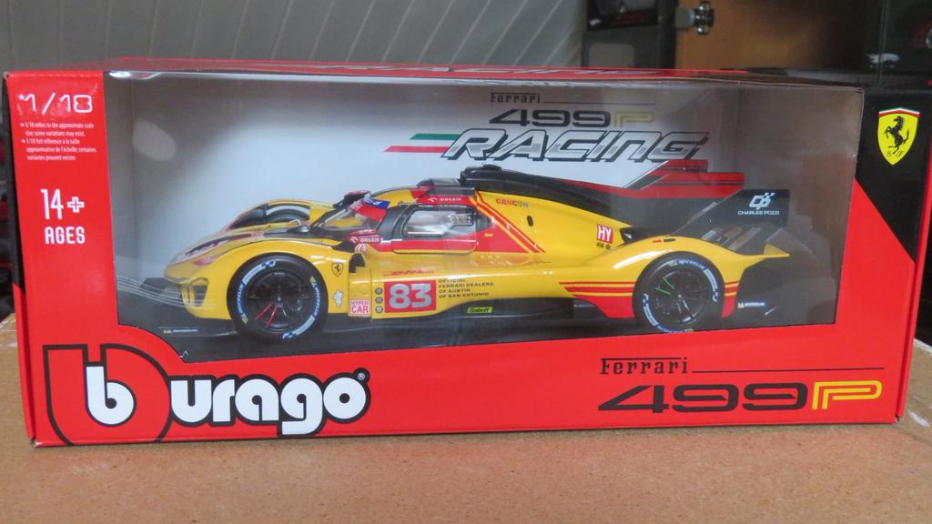 Ferrari 499P #83 WEC Qatar 2024 1:18 Burago Racing, Enlèvement ou Envoi, Neuf, Voiture, Burago