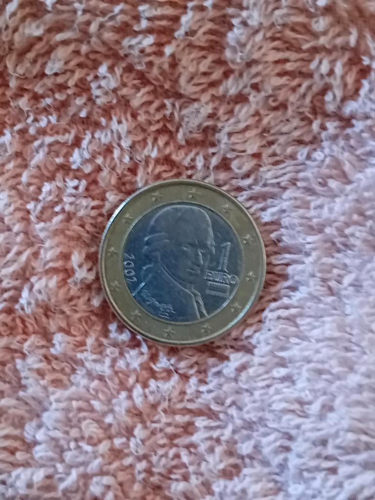 1€ Oostenrijk Mozart, Postzegels en Munten, Ophalen of Verzenden, Oostenrijk, 1 euro, Losse munt