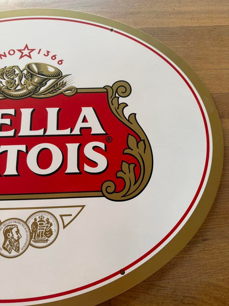 Stella artois dubbelzijdige metalen plaat, Ophalen of Verzenden, Stella Artois