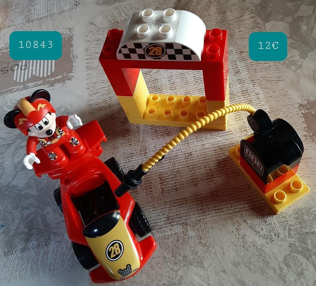 Lego duplo: Mickey the racer set nr 10843, Ophalen of Verzenden, Zo goed als nieuw, Duplo