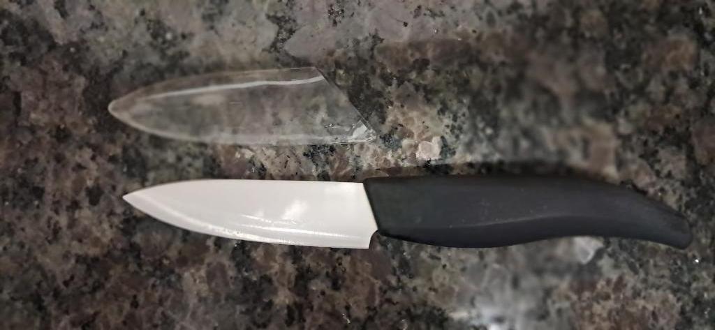 Petit couteau à éplucher avec lame en céramique blanche, Envoi, Utilisé