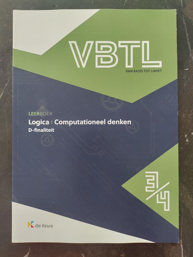 VBTL 3/4 – Logica en computationeel denken (D-4/5 uur), Boeken, Die Keure, ASO, Wiskunde A, Ophalen of Verzenden