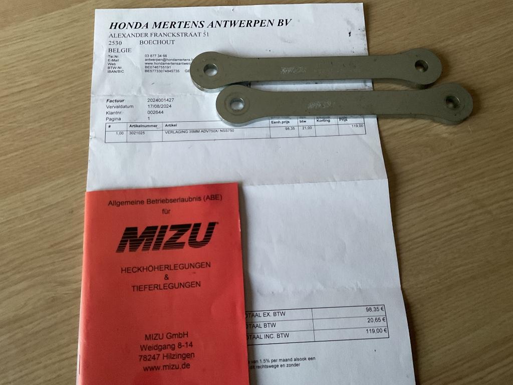 Honda x adv /nss 750 verlagingsset 35 mm, Motoren, Ophalen, Gebruikt
