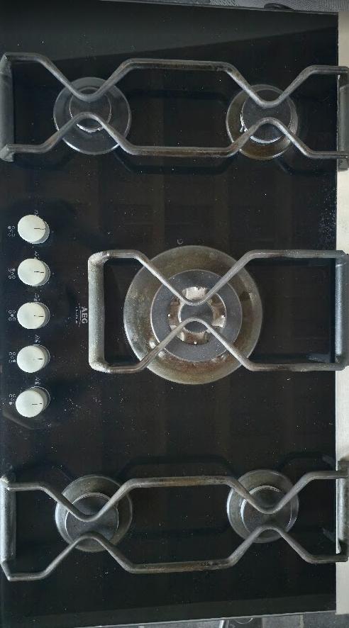 AEG gaskookplaat, Ophalen, Gebruikt, Zwart, 50 tot 100 cm