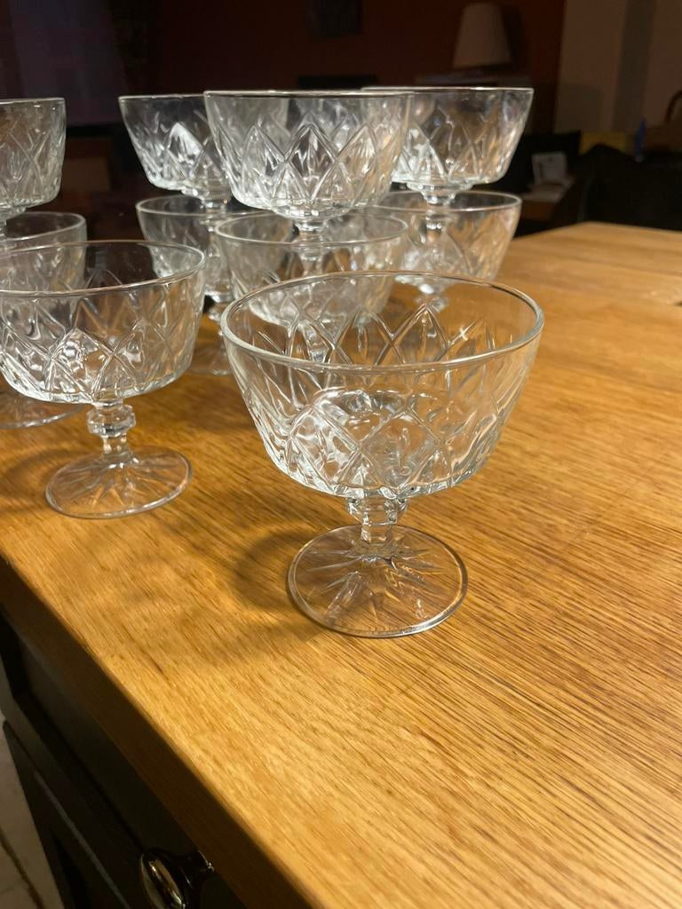 12 coupeglazen kristal, Antiek en Kunst, Antiek | Glaswerk en Kristal, Ophalen