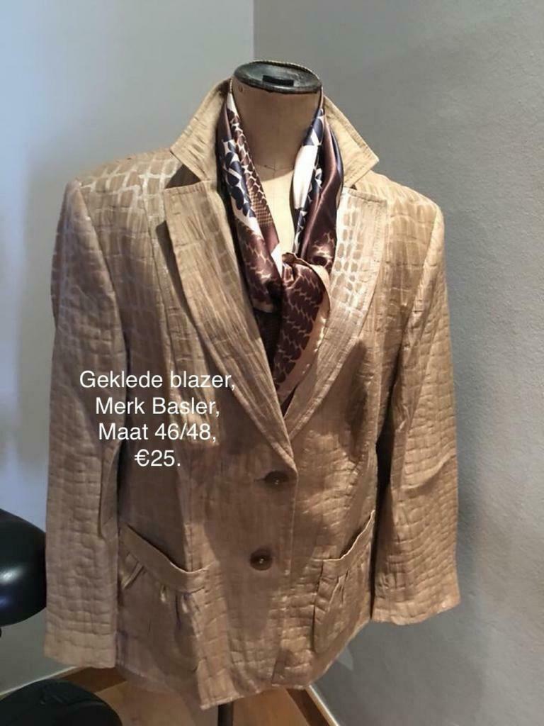 BASLER, Prachtige zomer blazer, maat 46, Taille 46/48 (XL) ou plus grande, Enlèvement ou Envoi, Beige, Basler