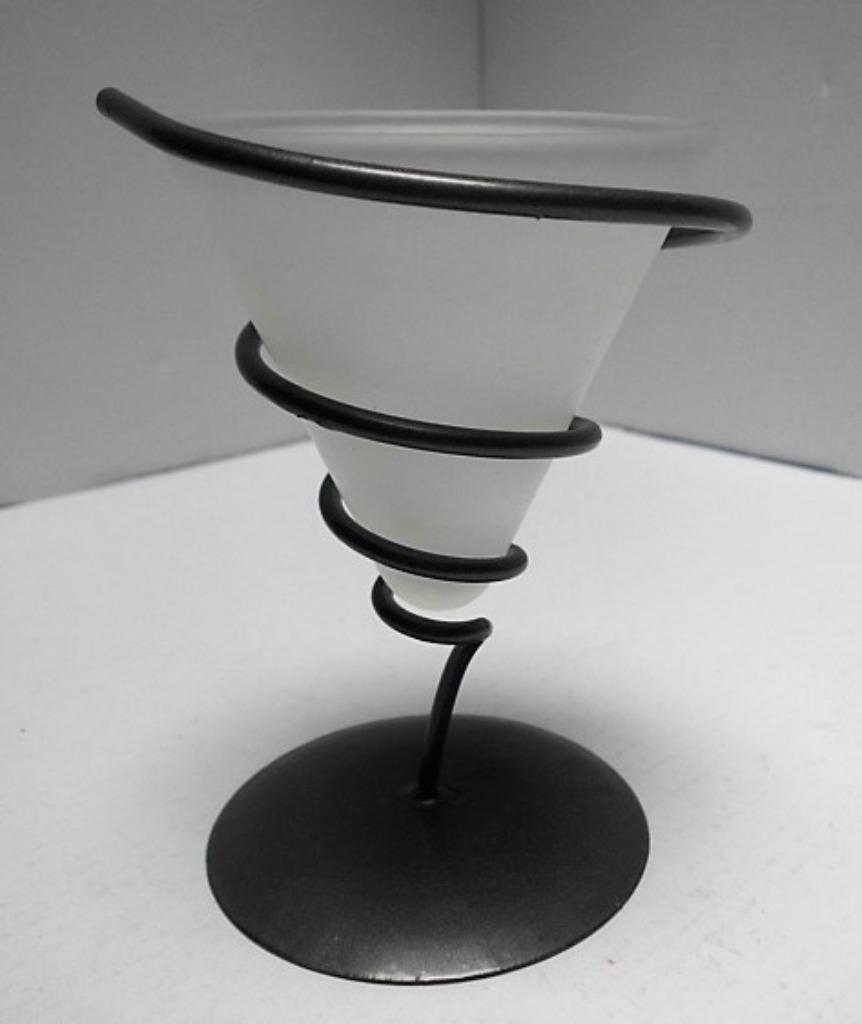 Bedankje - Set 6 stuks spiraal kaarshouder in metaal en glas, Ophalen, Nieuw, Metaal, Kandelaar