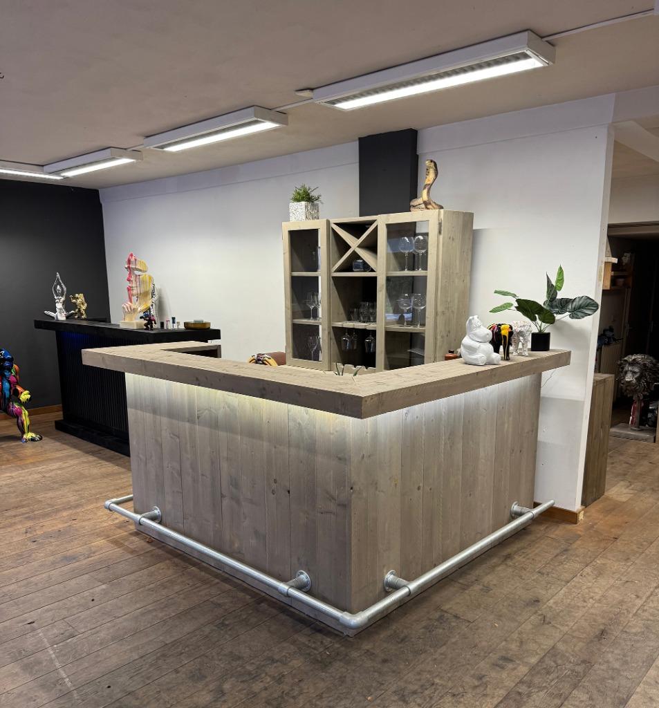 SOLDEN -45%: Hoekbar met barkast, Huis en Inrichting, Ophalen of Verzenden, Nieuw