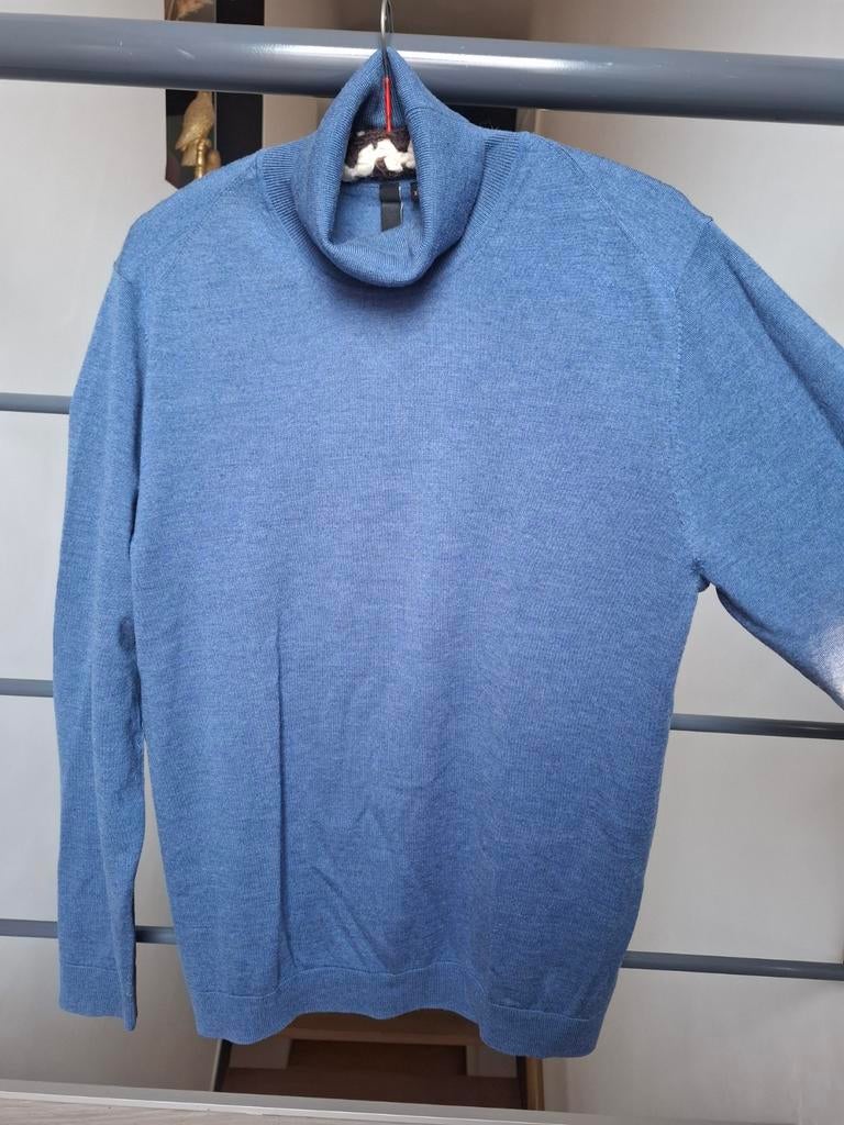 Neuf pull col roulé mérinos fin XL, Neuf, Enlèvement ou Envoi, Taille 56/58 (XL), Bleu