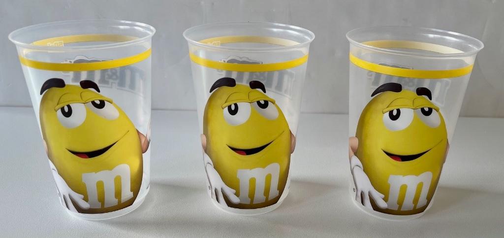 M&M’s lot 3 gobelets 45cl 13x6,5 cm, Envoi, Comme neuf, Verre à eau