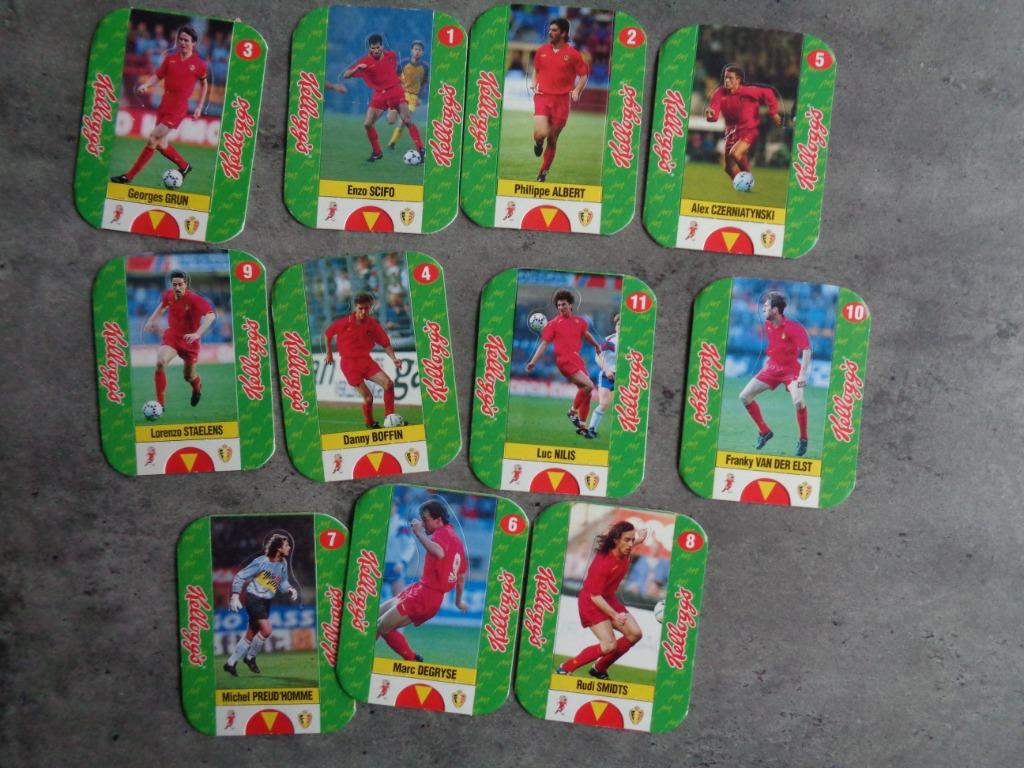 KELLOGG'S  FOOTBALL IMPRIMES LES DIABLES ROUGES 11X, Hobby & Loisirs créatifs, Enlèvement ou Envoi