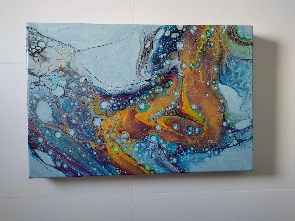 Canvas 3D acryl pouring 48/32, Enlèvement ou Envoi