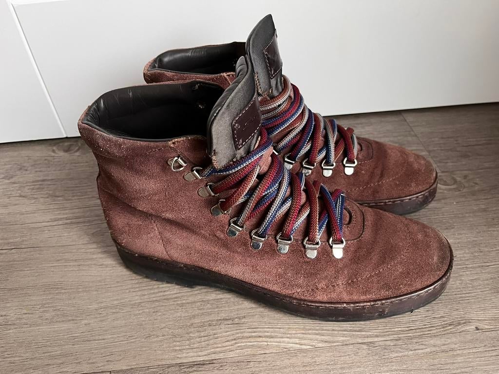 Santoni herenschoenen maat 8.5 / 42.5, Enlèvement ou Envoi, Comme neuf, Brun, Bottes