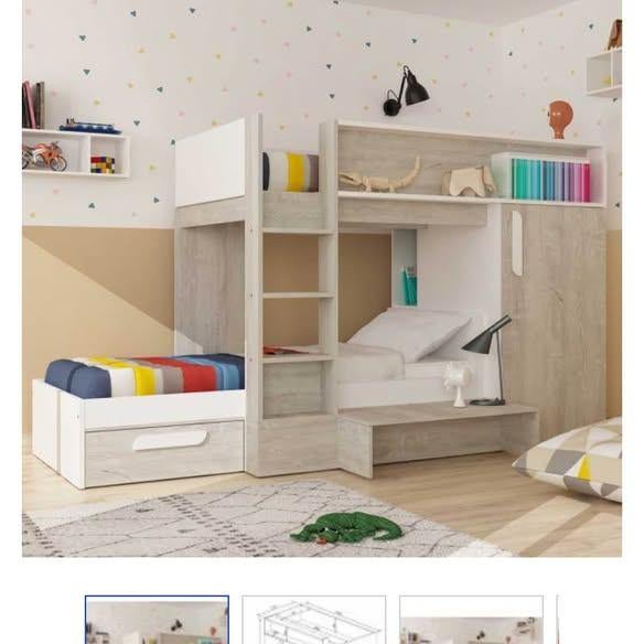 Kinder (hoek) stapelbed incl. 2x matrassen, Ophalen, Zo goed als nieuw, Stapelbed