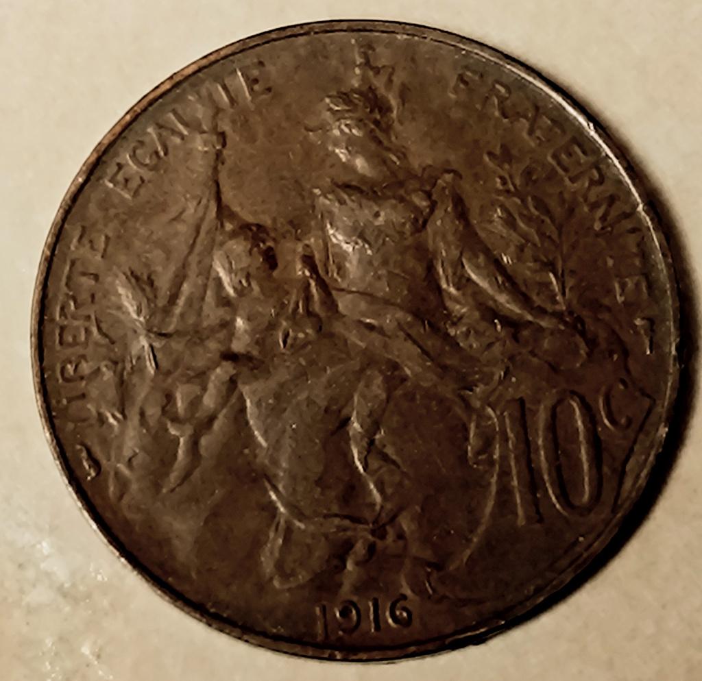 munt Frankrijk 10 centimes 1916, Ophalen of Verzenden, Frankrijk